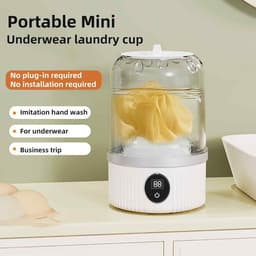 Draagbare Wasmachine - Mini Wasreiniger - Reizen Onderweg - USB Oplaadbaar - 20x13x13 cm - Wit — thumbnail 3