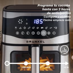 Luchtfriteuse - Heteluchtoven - Gezond Koken - Fry Force Technologie - 9 Liter - Zwart Zilver — thumbnail 5