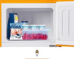 Linkforu –Minikoelkast – Vrieskast - Volume 60 Liter - Koelkast 22 Liter - 102 kWh per Jaar --27 ° C ~13 ° C - LED-verlichting – Geel — thumbnail 4