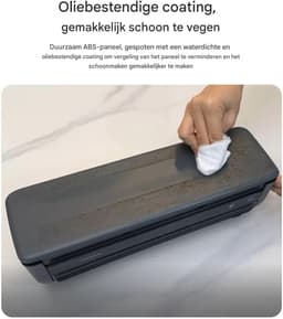 Wand Airco Ventilator - Ruimtekoeler Binnen Buiten - Koeling Thuis Reizen - Drie Snelheden Draadloos - 33x10x11 cm - Grijs — thumbnail 5
