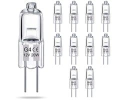 G4-lamp (10 Stuks) Kristalheldere Halogeenlamp 2-pins 12V 20W JC T3 Bi-pins G4-fitting Dimbaar 2700K Warmwit 2-pins Lamp Voor Onderkastverlichting, Kroonluchters En Tuinverlichting