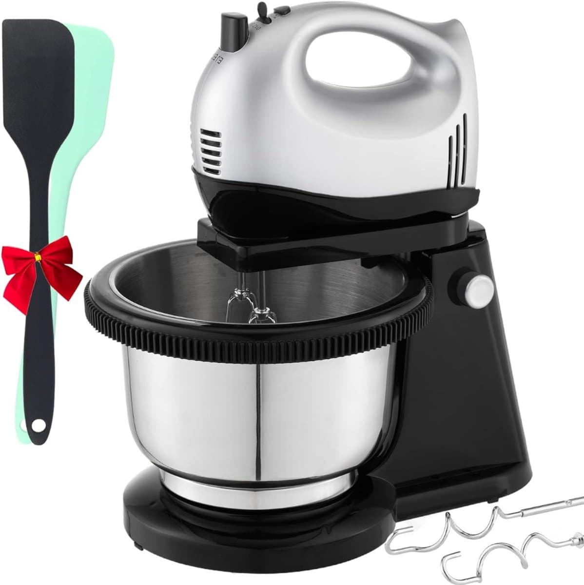 SAVI® Mixer met mengkom - Mixer - Mixer met mengkom keukenmachine - Zilver/Grijs- ‎24cmx 31cm x 20cm — afbeelding 1