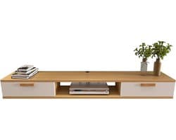 Drijvende tv-standaard - Zwevende kast - Mediastation opbergen - Wandmontage ruimtebesparend - 120 cm breed - Beige
