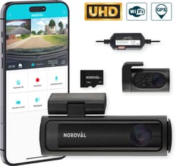 Nordväl DC202-2CH Dashcam – Incl. 128GB SD Kaart & Parkeermodus kabel set – 4K Ultra HD voor en 2K QHD achter – Wifi – GPS – Parkeermodus – Dashcam voor auto - Auto Camera — thumbnail 1