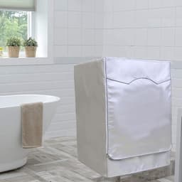 Wasmachine hoes - Wasmachine Beschermer - Verstelbare - Oxford-stof - Frontlaadwasmachine - Geschikt voor de meeste wasmachines en drogers met een opening aan de voorzijde - 65x60x85 cm - Zilver — thumbnail 4