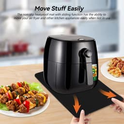 Hittebestendige mat voor Airfryer - 4 Stuks - 44x30 cm - aanrechtbladbeschermers - Vilt - koffiezetapparaatmat - Bakmat - Hittemat - Bescherming Frituurpan - Ovenbeschermingsmat - Beschermmat voor Friteuse, Airfryer, Oven & Koffiezetapparaat — thumbnail 4