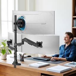 SCH® Monitor Arm 3 Schermen - Monitor Arm - Zwart - 44cm x 23cm x 15cm — thumbnail 4