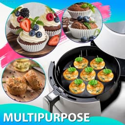 Muffinbakvorm voor airfryer - Bakvorm - Taartvorm - 3,5–5 liter - Geschikt voor muffins/eierblokjes - Siliconen - Zwart — thumbnail 6