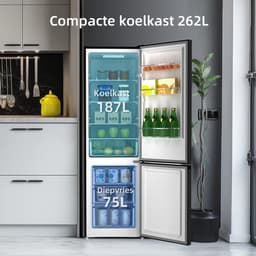 CHiQ CBM260LC - Koel-vriescombinatie - 262 Liter - 38 dB - Donker RVS - Low Frost - 12 jaar garantie op compressor — thumbnail 7