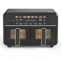 Dubbele Airfryer XXL 11L - PFAS-vrije Heteluchtfriteuse - Infrarood - Dual Zone - 2 x 5.5L - 40–200°C - 8 Kookprogramma's - 2850W - WM-2511 AF - Zwart — thumbnail 1