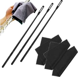 Fluit Reinigingsset - 3 Stuks - Schoon Wattenstaafjes - Fluitenreiniger - Muziekinstrumenten Polijsten - Doek Cleaner Accessoires - Reinigingsset Voor Dwarsfluit - Reinigingsdoek Set Voor Dwarsfluit En Saxofoon - Zwart — thumbnail 1