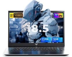 Acemagic AX18 18.5 inch Laptop Computer - Ryzen 4300U Processor(tot 3,7 GHz) - 7000 mAh Battery - 16GB DDR4 RAM 512GB SSD - WiFi 5 - Type C - Grijs