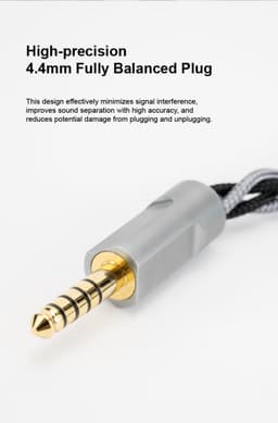 Hoofdtelefoon Upgrade Kabel 4.4mm Volledig Gebalanceerde Plug voor Dual 3.5mm Ingang — thumbnail 2