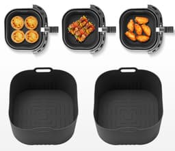 2 stuks Geschikt voor HD9252 HD9200 HD9255 luchtkoker silicone bakplaat vierkant luchtkoker silicone bakplaat luchtkoker accessoires- grijs — thumbnail 5