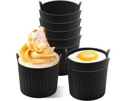 Siliconen bakvormen geschikt voor de airfryer - 8-delige set - Siliconen eierbakvormen - Siliconen muffinvormen - Inclusief bakvorm en bakvormen geschikt voor de airfryer - Geschikt voor het maken van eiergerechten, cupcakes en puddingen