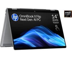 HP OmniBook X Flip NGAI 14-fk0751nd - 2-in-1 Copilot+ Laptop - 14 inch - 1.39 kg - AMD Ryzen AI 5 - 16 GB RAM - 512 GB SSD - Windows 11 Home