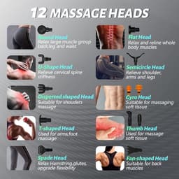 Elektrische fascia-massagepistool, fitnessmassagepistool, 12-delige set, USB-massager, meerdere snelheidsinstellingen — thumbnail 4