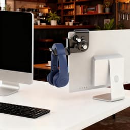 Hoofdtelefoonhouder - Instelbare Monitorbevestiging Opslag | Hoofdtelefoonhaak Voor Scherm En Headset | Voor Computer Thuis Kantoor School Appartement Internetcafé Hotel Opbergorganisatie，zwart — thumbnail 5
