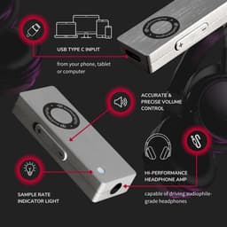 Draagbare 32-Bit Hoofdtelefoonversterker en DAC met Hi-Res Audio en MQA Ondersteuning — thumbnail 4