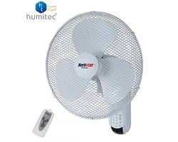 Muurventilator met Afstandsbediening 40cm - 50W - Automatische Oscillatie - 3 Snelheden - Wit - Hortistar