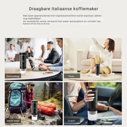 Florixa® Draagbare Koffiemachine - Blender To Go - Draagbare Blender - Zwart - 9cm × 9cm × 27cm — thumbnail 4