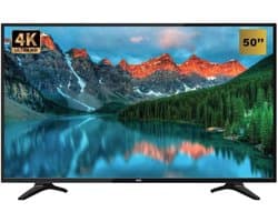 Grote Smart TV - 4K Beeldscherm - Home Cinema - Ingebouwde Internet Functies - 50 Inch - Zwart