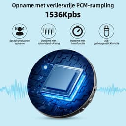 64GB Magnet Spraakrecorder met Rauschonderdrukking- Voice Recorder Digitaal - Mini, 1536Kbps Duidelijk Geluid voor Vergaderingen Interviews - Spy Recorder - Afluisteren & Opnemen — thumbnail 5