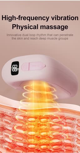Massagepistool - Spiermassage Apparaat - Mini Massage Gun - Vibratie Massage Ring - Oplaadbare Massage Gun - LCD Display - 5 Standen - Stil - Roze — thumbnail 3
