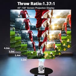 Mini Projector - Smart Beamer met 4K-ondersteuning - Voor iOS/Android/HDMI/TV-Stick/Laptop/PC - Bluetooth 5.4 & WIFI - Compacte Mini Beamer voor Thuisbioscoop - Kleine Projector - Wit — thumbnail 2