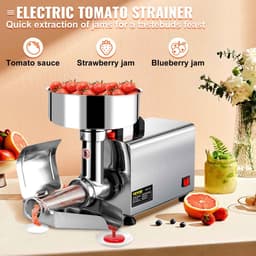 CYRO - Vruchtenpers Electrisch - Tomatenzeef - Tomatenpers - Sausmaker - 304 Stainless Steel - RVS - 2,7L Capaciteit - Zilver — thumbnail 5