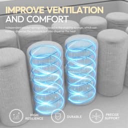 Dowinx Gamingstoel – Ergonomische Bureaustoel met Massage & Verwarming, Ademend Pocketveringkussen, Verstelbaar met Voetsteun, Nek- & Rugsteun – Wit — thumbnail 4