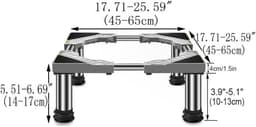 Wasmachine Onderstel Verstelbaar - Koelkast/Droger Stand - 45-65 cm - Verhoogd Onderstel Voor Vriezer & Wasmachine - 10/15/20/25 cm Elevatie - Stevig & Duurzaam — thumbnail 4