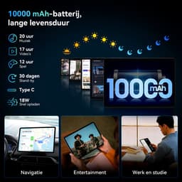 TABWEE T60 - Tablet - 48GB RAM - 256GB ROM - met over-Ear hoofdtelefoon - Android 16 - 11 inch - 8000mAh - WIFI Tablet - OTG - Grijs — thumbnail 3