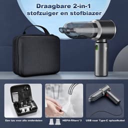 2-in-1 Draadloze Handstofzuiger Accu Stofzuiger 18000PA Sterke 3 Snelheden Elektrische Luchtblazer 200.000 rpm Voor Auto, Keuken, PC, Kantoor, Bank — thumbnail 5