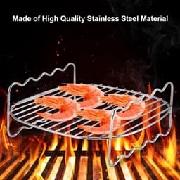 BBQ Kookrek - Dubbele Laag Rvs Spiezen - Griddle Vervangingsaccessoires voor Airfryer HD9225 9920 9231 9233 9904 — thumbnail 2