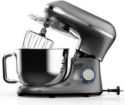 Aura® Mixer met Mengkom - Keukenmachine - Keukenrobot - Inclusief Extra Accessoires - Antraciet- ‎43cm x 36cm x 27cm — thumbnail 2