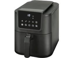 Aura® Airfryer xl - Airfryer xxl - Heteluchtfriteuse - 5 Liter - met keramische antiaanbaklaag - Zwart - 29cm x 23cm x 40cm