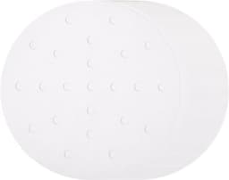 200 Bamboe Airfryer Liners 15,24 cm - Anti-aanbaklaag - Geperforeerd Perkamentpapier - Wegwerp demperpapier - Stoommand - Wit. — thumbnail 1