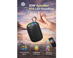 Draadloze Draagbare Luidspreker 10W Speaker RGB LED Draadloos & Wireless Fusion Pack M3 – Draagbare Bluetooth Speaker 10W | Waterdicht | RGB LED | Hifi Bas | BT/USB/TF/FM | Outdoor Wireless Speaker-Kerstcadeau-Nieuwjaar-2026