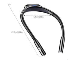 Zyrex® Neklamp - Leeslamp - Nachtlampje - Lichtgewicht - Zwart - ‎14x 3x 18 cm; 126 g