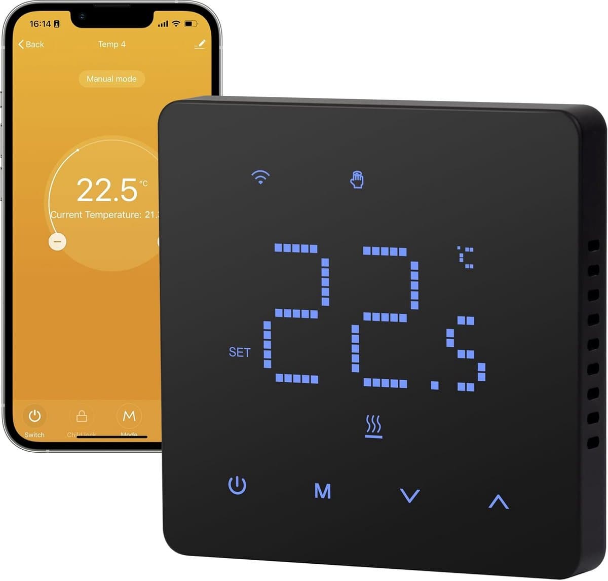 Slimme Wifi Thermostaat voor Gas- en Water CV-ketel | Vloerverwarming | App Bediening & Spraakbesturing — afbeelding 1