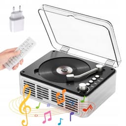 Retro CD Speler - Bluetooth Speaker - Meerdere afspeelmodi - Met Draadloze Verbinding & Afstandsbediening - Wit - AUX & FM Radio - Voor Huis & Slaapkamer — thumbnail 1