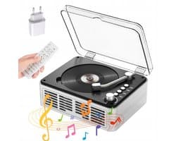 Retro CD Speler - Bluetooth Speaker - Meerdere afspeelmodi - Met Draadloze Verbinding & Afstandsbediening - Wit - AUX & FM Radio - Voor Huis & Slaapkamer