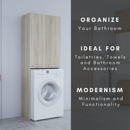 Kast Boven Wasmachine - Ruimtebesparend Opbergrek voor Wasmachine en Droger in Badkamer of Wasruimte — thumbnail 3