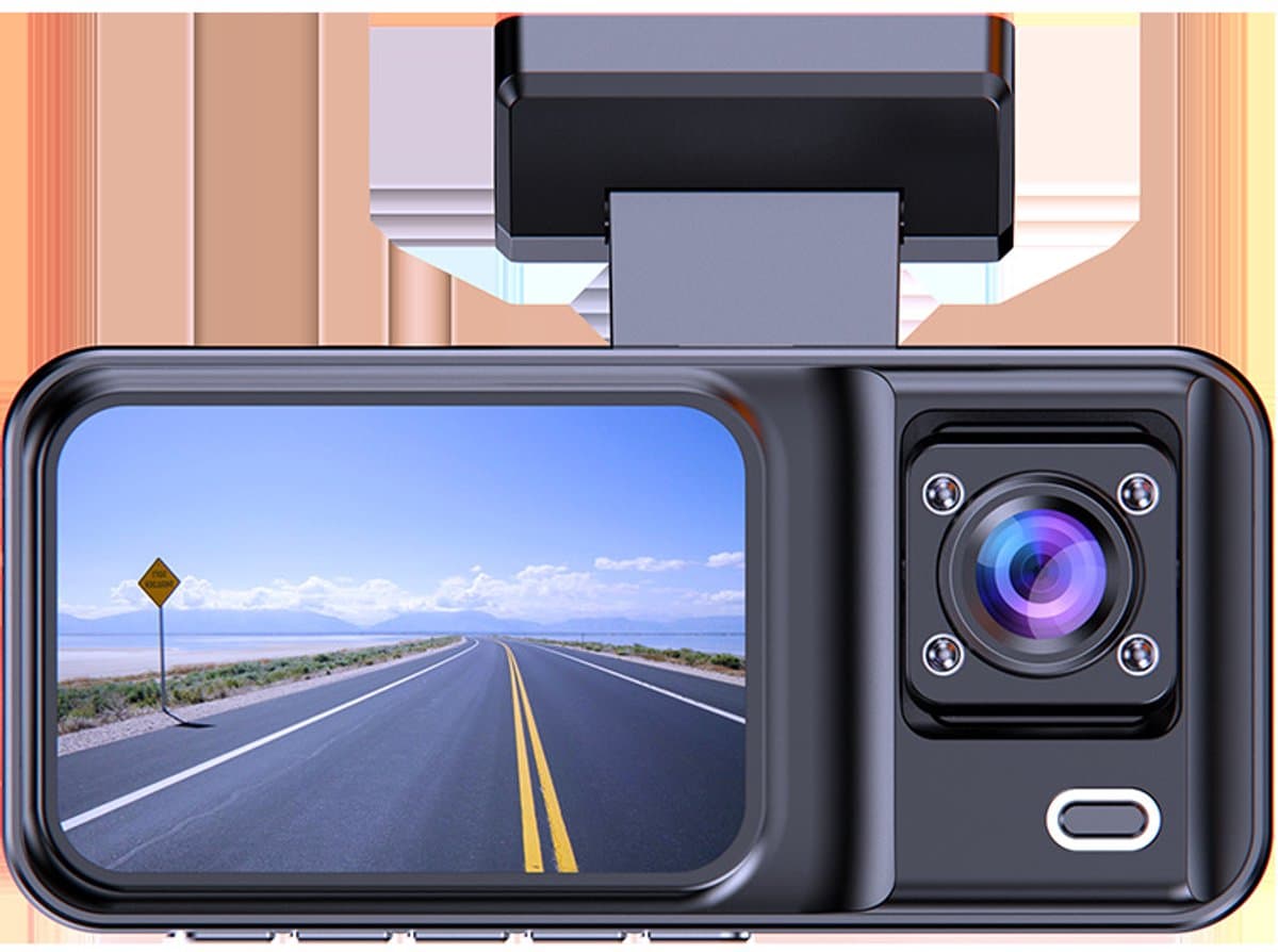1080P dashcam aan de voorzijde | 480P dashcam met dubbele camera voor interieur en achterzijde — afbeelding 1