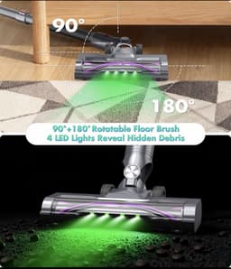 Viashi™Flexclean Steelstofzuiger Draadloos - 300W - Kruimeldief - Opzetstukken - Stofzuiger 35kPa zuigkracht - Zonder zak op accu - CleanDetect — thumbnail 5