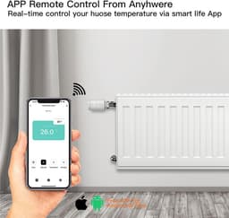Slimme Radiator Knop - Thermostaat Klep - Energie Besparen - Wifi Direct Koppeling - 10 x 5.65 cm - Wit — thumbnail 5