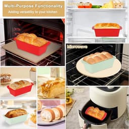 Tweedelige cakevormenset, kleine gebaks- en cakevorm, siliconen broodvorm, rechthoekige antiaanbakvorm, geschikt voor cakes, accessoires voor de airfryer, bakgerei — thumbnail 3