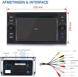 ESSGOO Autoradio voor Ford Transit MK7, Focus MK2, Fiesta MK5, C-Max, S- Max - Android 15 4+64GB- Apple Carplay & Android Auto - 7'' Touchscreen - DAB & Achteruitrijcamera — thumbnail 2