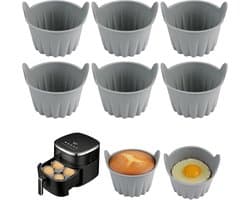 6 Stuks Silicone Vormen Voor Airfryer Muffin En Ei Vormen Herbruikbare Ovenvormen Anti-Aanbak Voor Muffins Pudding En Bakken Geschikt Voor Airfryer En Oven